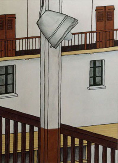tableau de Robert Brandhof Architectures du Pays Basque : Trinquete Anchitonea à Elizondo (Navarre)